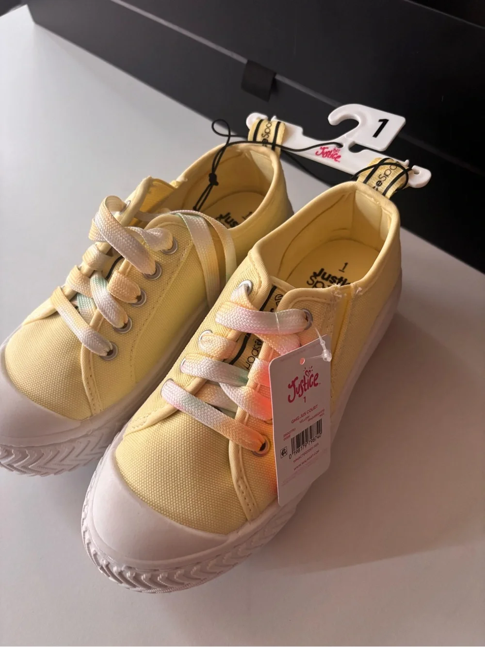 Justice Yellow Canvas Kids Sneakers with White Toe